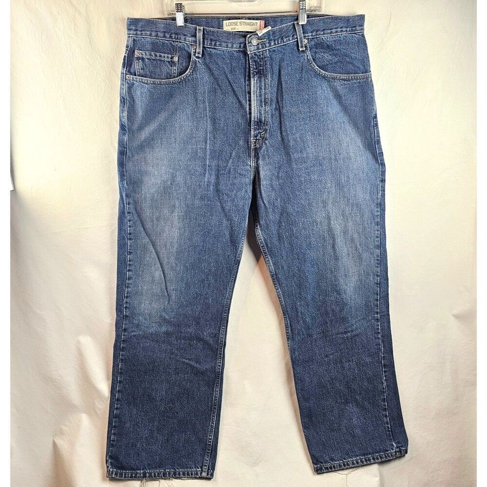 Levis 569 Jeans Mens 42x32 Blue Loose Straight Denim Relaxed Fit Dark Wash Skate